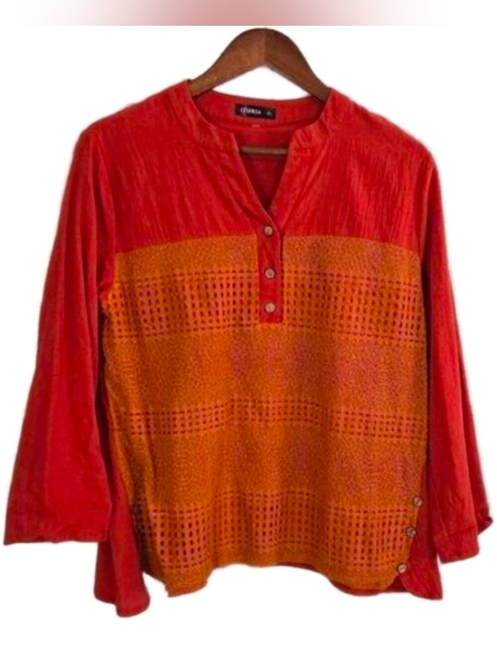 Izuria cute dark orange boho top
